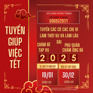 VỢ CHỒNG EM CẦN MỘT CHỊ GIÚP VIỆC NHÀ TẠI KHU VỰC PHÚ MỸ HƯNG, LƯƠNG 9 TRIỆU